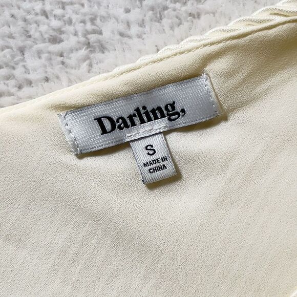 Darling Society Espresso Plisse Maxi Dress Womens Sz S Beige V-Neck Sleeveless - Picture 9 of 16